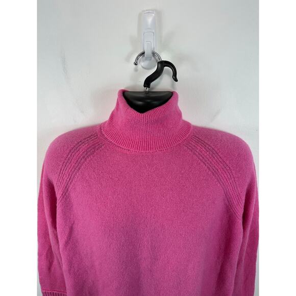 J.Crew Turtleneck Sweater Supersoft Yarn Side Slits Pink Size Medium Wool Alpaca - Picture 8 of 12